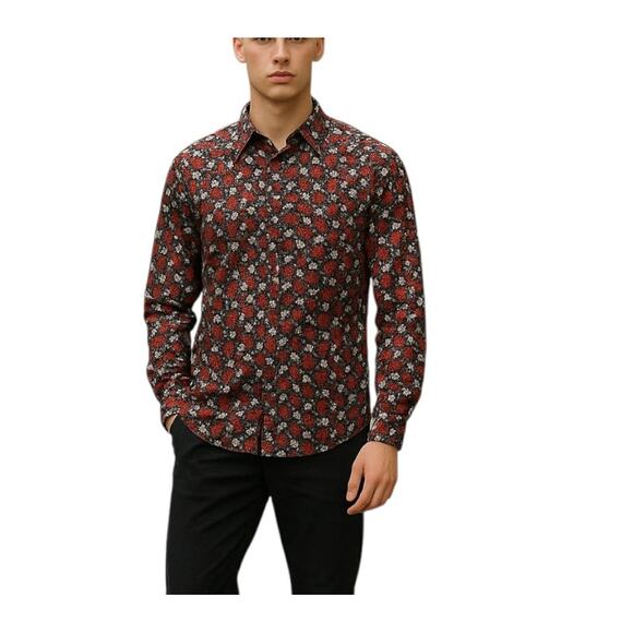J. Crew Secret Wash Shirting Floral Slim Untucked Button Down Shirt Medium - Picture 1 of 7